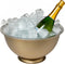 Secret de Gourmet Champagne & wijnfles koeler/ijsemmer - goud - RVS - 40 x 20 cm - metallic - op hoge voet