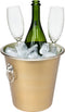 Secret de Gourmet Champagne & wijnfles koeler/ijsemmer - goud - RVS - 22 x 21 cm