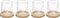 Secret de gourmet espresso kopjes set 4 stuks met onderzetter van bamboe - dubbelwandig - 8 cl - In cadeaudoosje