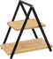 Secret de Gourmet Etagere/dienblad - 2-laags - Bamboe - Zwart/beige