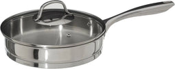 Secret de Gourmet - Hapjespan met deksel - Alle kookplaten/warmtebronnen geschikt - zilver - Dia 24 cm