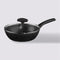 Secret de Gourmet - Hapjespan met deksel - Alle kookplaten/warmtebronnen geschikt - zwart - Dia 24 cm