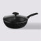 Secret de Gourmet - Hapjespan met deksel - Alle kookplaten/warmtebronnen geschikt - zwart - Dia 28 cm