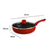 Secret de Gourmet - Hapjespan met deksel - Alle kookplaten/warmtebronnen geschikt - rood/zwart - Dia 24 cm