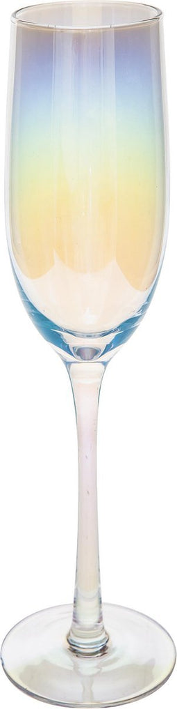 Secret de gourmet Iriserende champagne glazen set van 6 - 21 cl - Fantasie - Regenboogkleurig