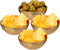 Secret de Gourmet Kommetjes/serveer schaaltjes - 4x - Athena - glas - D15 x H5 cm - goud - Stapelbaar