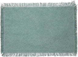 Secret de Gourmet Maha Placemat katoen met franjes - Set van 4 stuks - 45x30cm - Celadon Groen