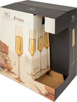 Secret de Gourmet Olga champagneglazen 16cl - Set van 6 - Amber