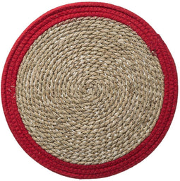 Secret de Gourmet onderlegger Happy Pop Set van 4 - Rood - Gevlochten riet - Tafelonderlegger - Placemat