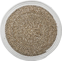 Secret de Gourmet onderlegger Happy Pop Set van 4 - Wit - Gevlochten riet - Tafelonderlegger - Placemat