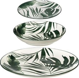 Secret de gourmet Palm Servies 18 delig - Groen/Wit