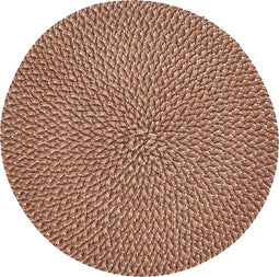 Secret de Gourmet Placemat Rond o38cm - Set van 4 stuks - Taupe/Goud