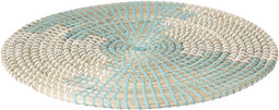 Secret de Gourmet Placemat rond riet set van 2 - Dia 35 cm - Onderlegger - mint groen met naturel