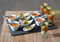 Secret de Gourmet Serveerplank/amuse/aperitief hapjes - leisteen/porselein - wit - voor 4x personen - 17-delig - keuken/tafelen