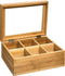 Secret de Gourmet Theedoos - 6-vaks - bamboe hout - 22 x 15 cm - theekist