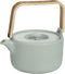 Secret de Gourmet Theepot in keramiek met bamboe 80cl - Handvat, zeef, filter - Mint