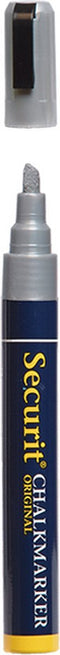 Securit krijtmarker medium, zilver 2-6mm