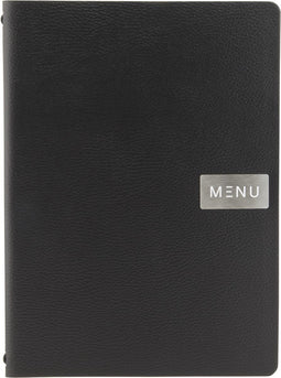 Securit Menukaart leather Raw, ft A4, zwart 10 stuks
