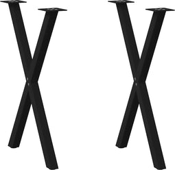 vidaXL - Eettafelpoten - 2 - st - X-vormig - 50x(72-73) - cm - staal - zwart