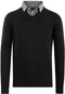 Milanoro - Herenpullover met overhemdkraag - Navy - XL