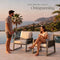 tectake® Captive - Loungeset - 2 Fauteuils - Rope-design - Aluminium Frame - Waterafstotende Kussens