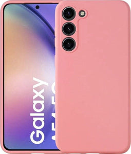 Celly Cromo Siliconen hoesje - Geschikt voor Samsung Galaxy A35 - TPU Back Cover - Microfiber - Roze
