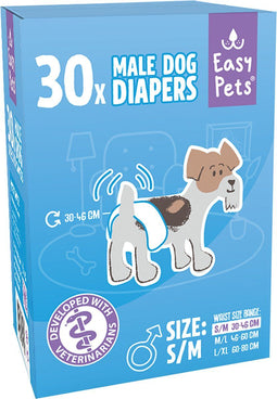 Easypets Dog Diapers Male - Hondenluiers Reu - S/M - 30 stuks - Grootverpakking
