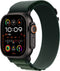 Apple Watch Ultra 2 - GPS + Cellular - 49mm Titanium - Zwart met Donkergroen Alpine Loop (Medium)