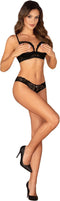 Obsessive - Serafia Tweedelige Open Set - Zwart