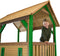 AXI Akela Speelhuis op palen in Bruin/Groen met Rode Glijbaan - Speelhuisje voor de tuin / buiten - FSC hout - Speeltoestel voor kinderen