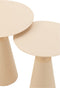 J-Line bijzettafel Rond - ijzer - beige - set van 2
