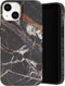 Selencia Aurora Fashion Backcover geschikt voor de iPhone 14 - Duurzaam hoesje - 100% gerecycled - Zwart Marmer