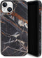 Selencia Aurora Fashion Backcover geschikt voor de iPhone 15 Plus - Duurzaam hoesje - 100% gerecycled - Zwart Marmer