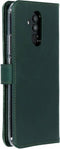 Selencia Hoesje Geschikt voor Huawei Mate 20 Lite Hoesje Met Pasjeshouder - Selencia Echt Lederen Bookcase - Groen