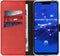 Selencia Hoesje Geschikt voor Huawei Mate 20 Lite Hoesje Met Pasjeshouder - Selencia Echt Lederen Bookcase - Rood
