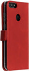 Selencia Hoesje Geschikt voor Huawei P Smart Hoesje Met Pasjeshouder - Selencia Echt Lederen Bookcase - Rood