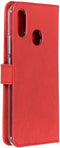 Selencia Hoesje Geschikt voor Huawei P Smart Plus Hoesje Met Pasjeshouder - Selencia Echt Lederen Bookcase - Rood