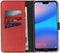 Selencia Hoesje Geschikt voor Huawei P20 Lite Hoesje Met Pasjeshouder - Selencia Echt Lederen Bookcase - Rood