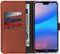 Selencia Hoesje Geschikt voor Huawei P20 Lite Hoesje Met Pasjeshouder - Selencia Echt Lederen Bookcase - Bruin