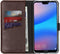 Selencia Hoesje Geschikt voor Huawei P20 Lite Hoesje Met Pasjeshouder - Selencia Echt Lederen Bookcase - Bruin