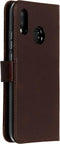 Selencia Hoesje Geschikt voor Huawei P20 Lite Hoesje Met Pasjeshouder - Selencia Echt Lederen Bookcase - Bruin