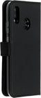 Selencia Hoesje Geschikt voor Huawei P20 Lite Hoesje Met Pasjeshouder - Selencia Echt Lederen Bookcase - Zwart
