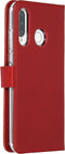 Selencia Hoesje Geschikt voor Huawei P30 Lite Hoesje Met Pasjeshouder - Selencia Echt Lederen Bookcase - Rood