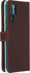 Selencia Hoesje Geschikt voor Huawei P30 Pro Hoesje Met Pasjeshouder - Selencia Echt Lederen Bookcase - Bruin