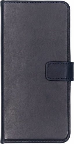 Selencia Hoesje Geschikt voor Huawei Y6 (2018) Hoesje Met Pasjeshouder - Selencia Echt Lederen Bookcase - Donkerblauw