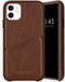 Selencia Hoesje Geschikt voor iPhone 11 Hoesje Met Pasjeshouder - Selencia Vayu Vegan Lederen Backcover - Bruin