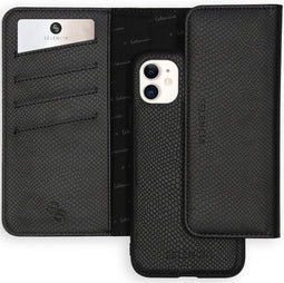 Selencia Hoesje Geschikt voor iPhone 11 Hoesje Met Pasjeshouder - Selencia Tierra Uitneembare Slang Clutch - Zwart