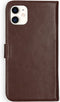 Selencia Hoesje Geschikt voor iPhone 11 Hoesje Met Pasjeshouder - Selencia Echt Lederen Bookcase - Bruin