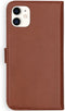 Selencia Hoesje Geschikt voor iPhone 11 Hoesje Met Pasjeshouder - Selencia Echt Lederen Bookcase - Lichtbruin