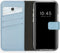 Selencia Hoesje Geschikt voor iPhone 12 Mini Hoesje Met Pasjeshouder - Selencia Echt Lederen Bookcase - Lichtblauw